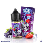 سائل فيب ليكويد نيكوتين سولت من Vape Station بنكهة عنب وفروزن فاكه، عبوة واضحة في الصورة