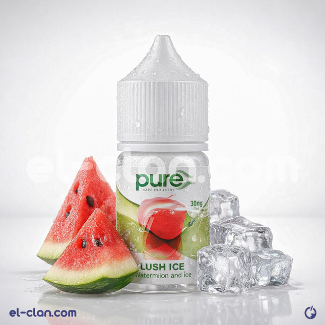 سائل فيب نكهة لوش آيس بطيخ بارد من Pure E-Juice، عبوة ليفية بمكونات طبيعية ونكهة منعشة