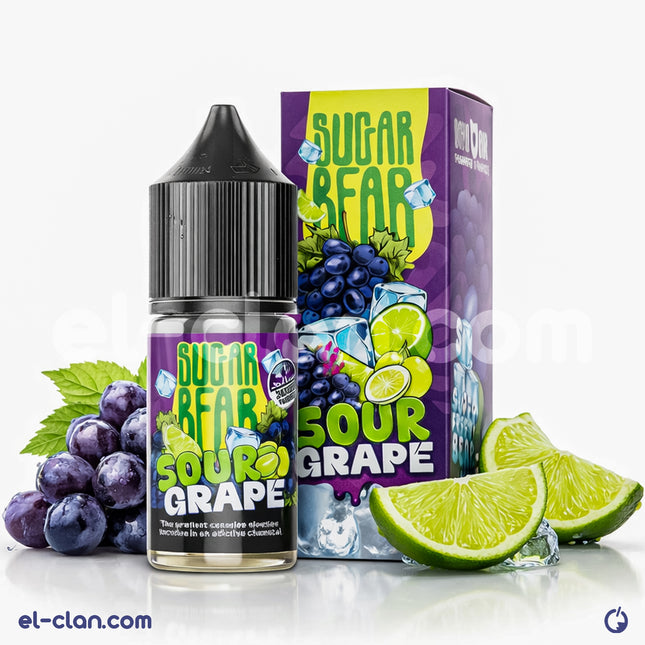 سائل فيب ليكويد سكر بير سوبر فريزي ساور غرايبه بنكهة عنب وليمون ساقع من ماركة Sugar Bear E-Juice