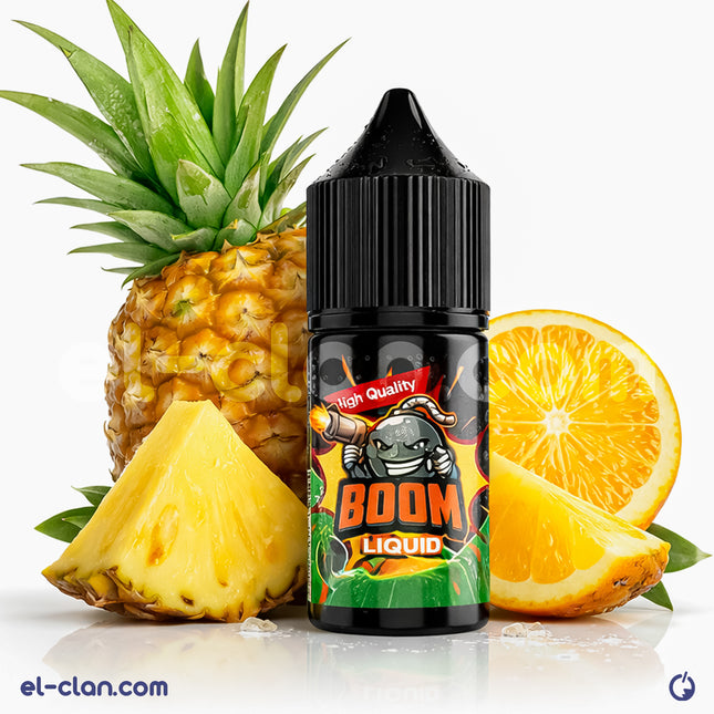 أناناس ساقع من فاب ليكويد محلي من Boom E-Juice، زجاجة صغيرة مع طعم الأناناس الطبيعي والمنعش