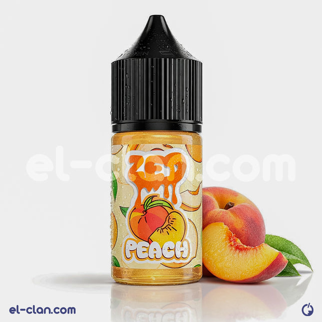 سائل فيب نكهة خوخ من ZED E-Liquid، ليكويد محلي بنكهة فاكهة خوخ طبيعية في زجاجة واضحة