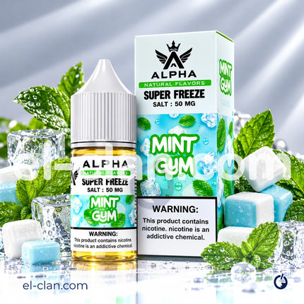 Alpha Super Cool Saltnic Mint Gum لبان نعناع ساقع جدا