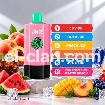 فيب ديسبوسبل JNR HexaFuse 120K 6IN1 بنكهة خوخ وكولا ومشروب طاقة وبطيخ ومانجو وتوت