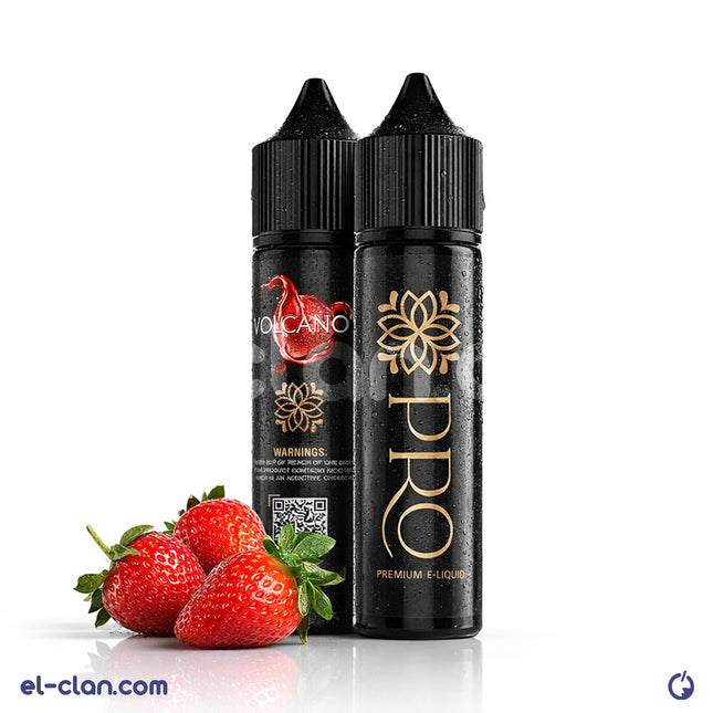 سائل فيب برو فولكانا فراولة كاستر فانليا من برو إي-جويس، عبوة ليكويد محلي لنكهات التبخير في زجاجة واضحة