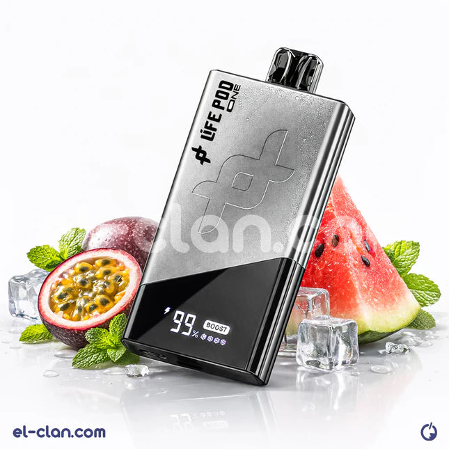 بخاخ فيب ليق بود آيس بوست 40k لوف 66 نكهة فواكه بطيخ ونعناع، عبوة ديسبوسبل من Life Pod