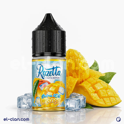 Rozetta Mango Super Cool vape liquid bottle, local e-juice by Rozetta E-Juice with vibrant mango flavor and cooling sensation.