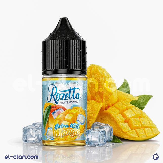 Rozetta Mango Super Cool vape liquid bottle, local e-juice by Rozetta E-Juice with vibrant mango flavor and cooling sensation.