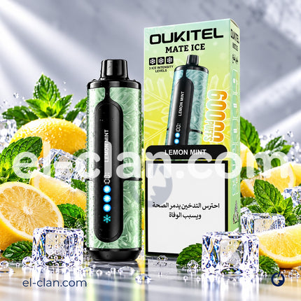 Oukitel Mate Ice 60K Lemon ⁠⁠Mint Disposable  ليمون نعناع ساقع