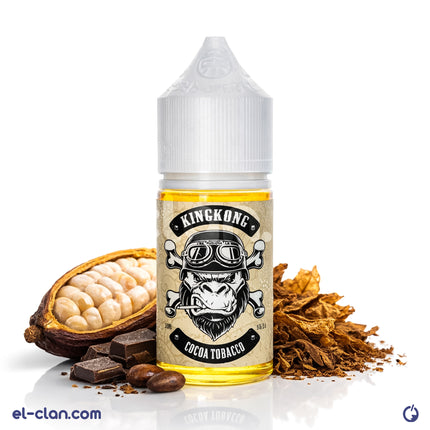 Tokyo King Kong Cocoa Tobacco SaltNic in a vape liquid bottle, featuring cocoa and tobacco flavor for electronic cigarette use.