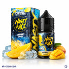 Nasty Juice Super Cool Mango Lassi vape liquid in a clear bottle, mango flavor, imported vape product with colorful label.