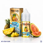 Tokyo SaltNic Super Cool Pineapple Guava vape liquid in a bottle, featuring fresh pineapple and guava flavors.