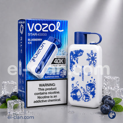 Vozol Star 40K Super Cool Blueberry Ice Disposable توت ساقع