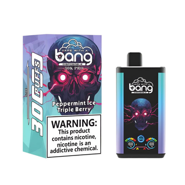 Bang 30K Pro Peppermint Ice Triple Berry Disposable Strawberry Mint Raspberry