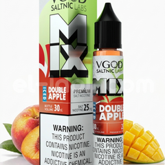 سائل فيب VGOD SaltNic Iced Mix Double Apple بنكهة التفاحتين، ليكويد مستورد بعبوة واضحة في الصورة