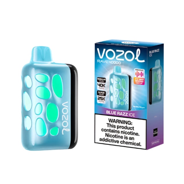 Vozol Rave 40k Blue Razz Ice Disposble توت ساقع