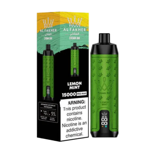 Crown Bar Alfakher Pro 15K Lemon Mint Disposable ليمون نعناع