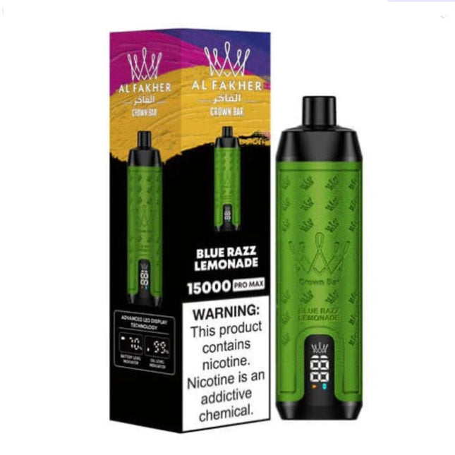 Crown Bar Alfakher Pro 15K Bluerazz Lemonade Disposable توت ليمون