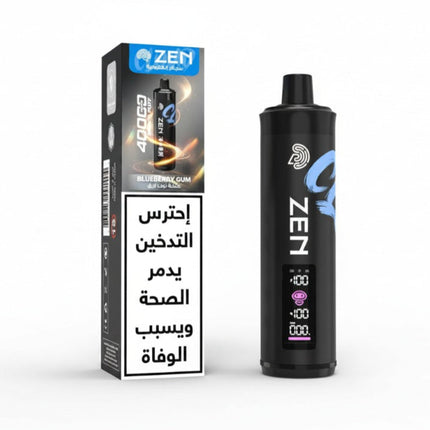 شيشة زين كلاود 40 ألف بنكهة توت وعلكة، فيب ديسبوسبل بلون أزرق مع تصميم أنيق