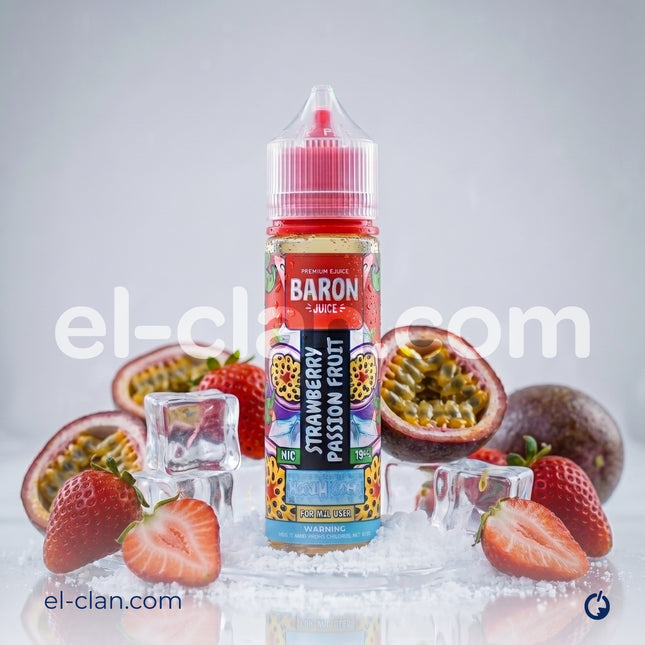 Baron Ice Strawberry Passon Fruit فراوله ياشون فروت ساقع