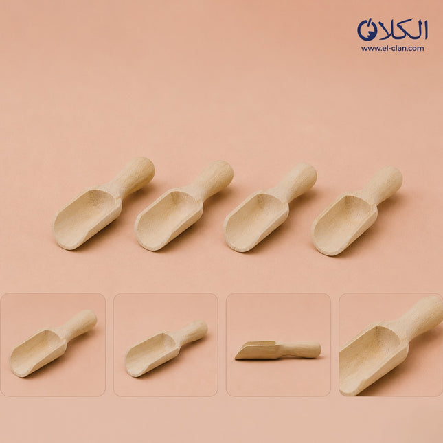 Mini Wooden Scoops  طقم ملاعق غرف خشبية صغيرة