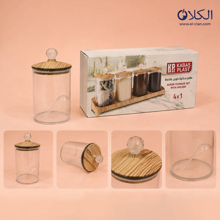 Jar Set Acrylic Queen 4 in 1  طقم توابل اكليريك الملكة 4 ف1