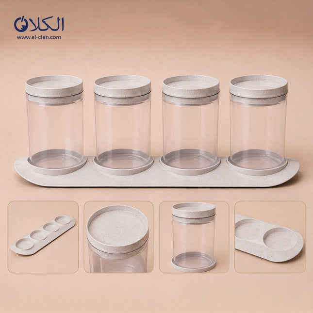 Jar Set Acrylic  طقم توابل اكليريك كبس