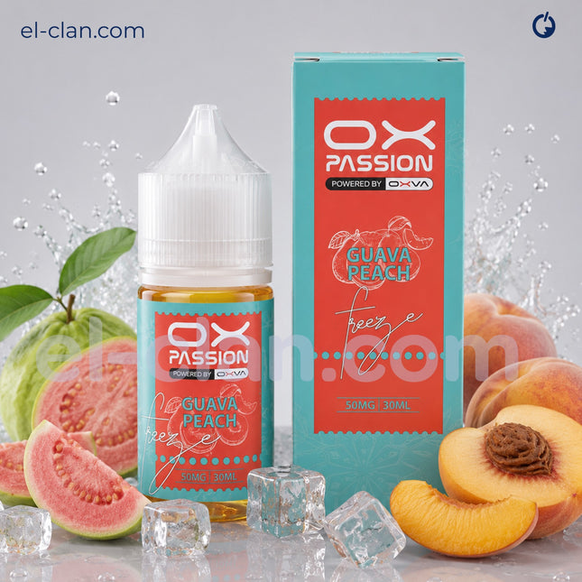 OX Passion SaltNic Super Cool Guava Peach  جوافة خوخ ساقع جدا