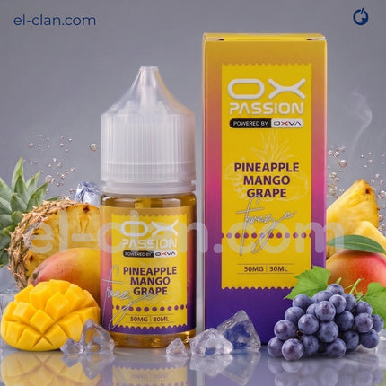 OX Passion SaltNic Super Cool Pineapple Mango Grape  اناناس مانجو عنب ساقع جدا
