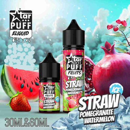 Star Puff Straw Pomegranate Watermelon Ice فراولة رمان بطيخ ساقع