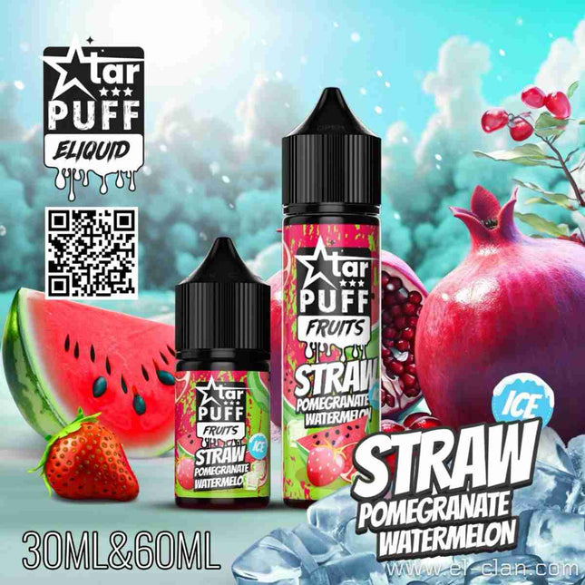 Star Puff Straw Pomegranate Watermelon Ice