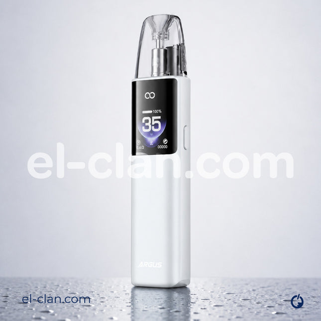 فايب هاردوير بود من Voopoo ارجوس G4، يظهر في الصورة تصميم أنيق وأنيق مع تفاصيل واضحة لمنتج فيب بودار.