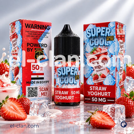 FBI SaltNic Super Cool Straw Yoghurt ايس كريم فراوله ساقع