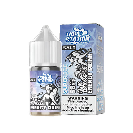 Vape Station Super Ice SaltNic White Energy Drink مشروب طاقه ساقع