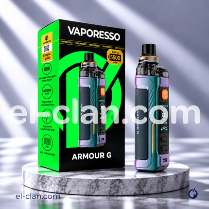 مود وكيت فيب Vaporesso Armour G ارمور جي بلون أسود وتصميم مدمج