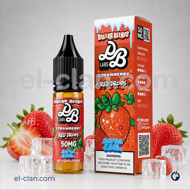 Dollar Blends Super Cool SaltNic Strawberry Red Drops فراولة ساقع