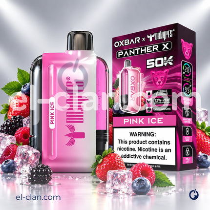 Dr vapes Oxbar 50k Pink Ice Disposable توت ساقع