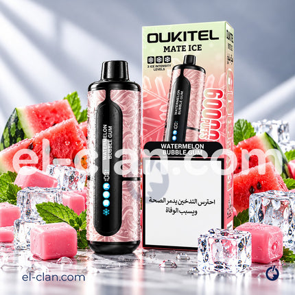 Oukitel Mate Ice 60K ⁠Watermelon Bubblegum Disposable  لبان بطيخ ساقع