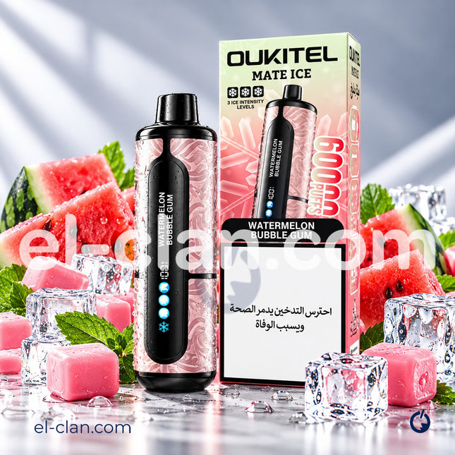 Oukitel Mate Ice 60K ⁠Watermelon Bubblegum Disposable  لبان بطيخ ساقع