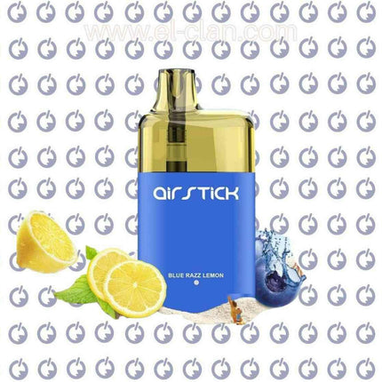 Air Stick 7K Blue Razz Lemon disposable vape pen with 7000 puffs, featuring blue raspberry and lemon flavor, salt nicotine.
