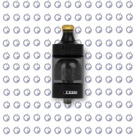 Innokin Ares 2 MTL RTA tank in black, designed for vaping, featuring a durable hardware build and easy fill design.