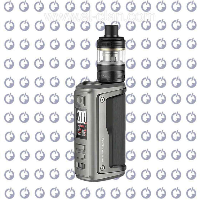 طقم فيب هاردوير أرغوس جي تي 2 من Voopoo بلون رمادي غرافيت مع جهاز فيب وقاعدة مود.