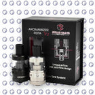 مبخر أروماميزر RDTA V2 بسعة 3 مل من ستيم كريب بلون أسود مع جسم معدني وتفاصيل دقيقة لأسلوب أنيق.