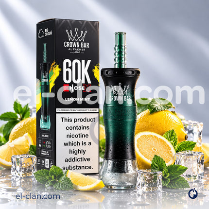 أنبوب فيب أل فاخهر ديزابل بنكهة ليمون ونعناع، عبوة واحدة من هوزهات ديزابل ليمون نعناع من علامة ألفاخهر