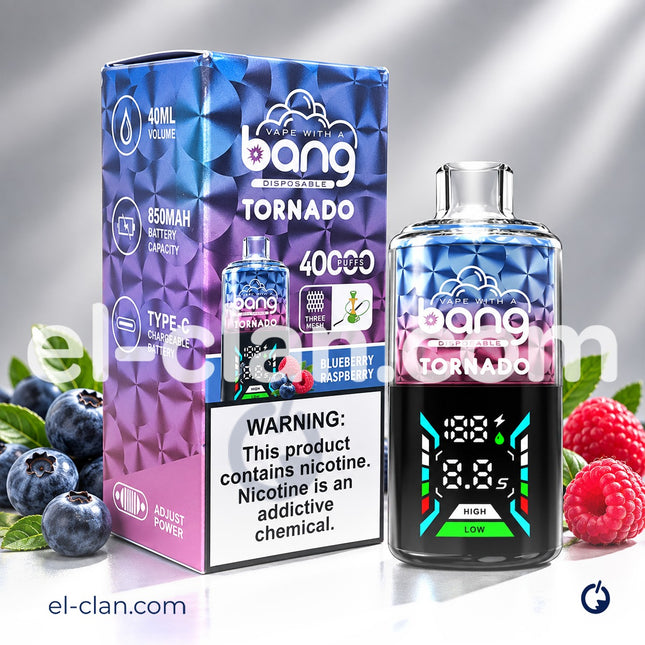 Bang Tornado 40k Blueberry Rasperry Disposable توت