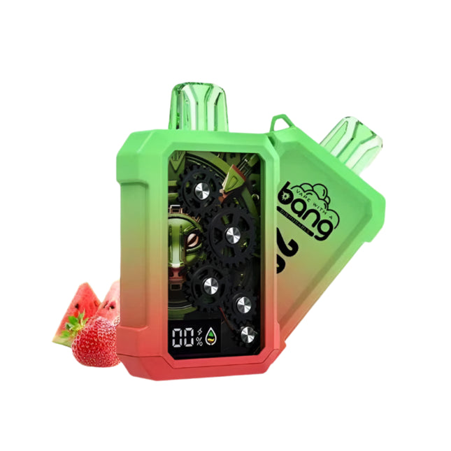 Bang Disposable 20K Strawberry Watermelon vape device with colorful design, 20000 puffs, and 50mg salt nic e-liquid.