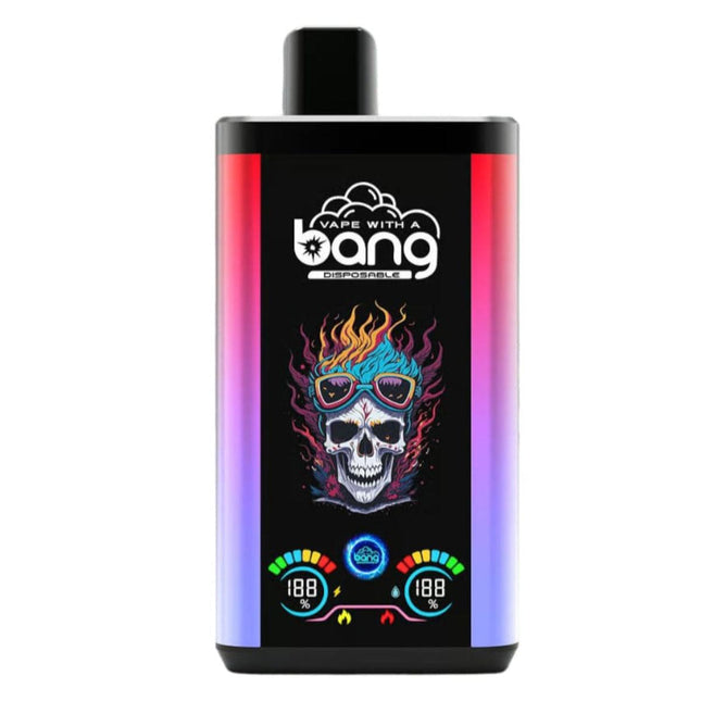 Bang 30K Pro Grape Cherry Cola Ice disposable vape with 30,000 puffs, featuring grape, cherry, and cola flavors from Bang Disposable.