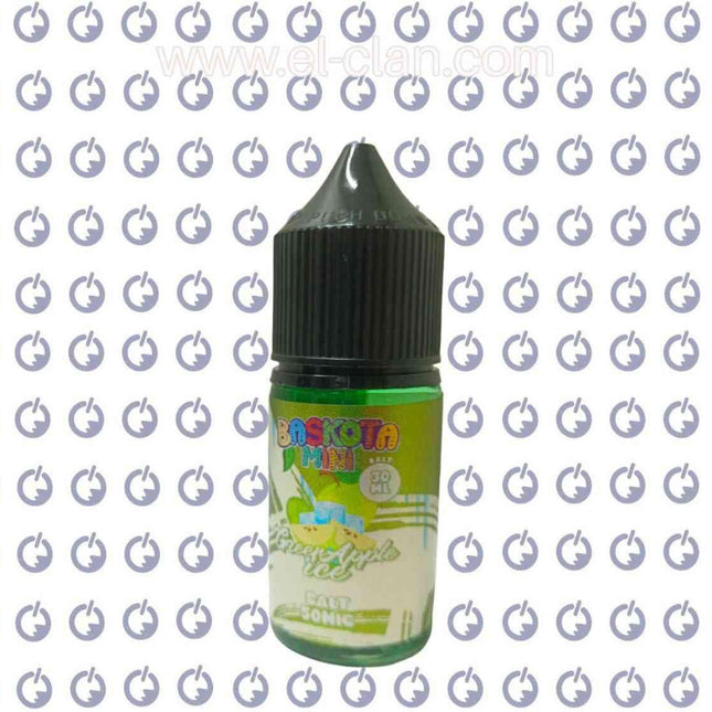 Baskota SaltNic Green Apple Ice e-liquid in 30ml bottle, featuring fresh green apple and cooling ice flavor.