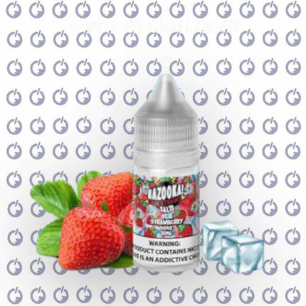 Bazooka SaltNic Strawberry vape juice in a 30ml bottle, strawberry flavor for in-vape use, imported SaltNic e-liquid.