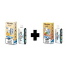 Bundle of two الكلان فيب disposable Tokyo Adjust Cool vapes with Mango Banana and Pineapple Passion Fruit flavors.