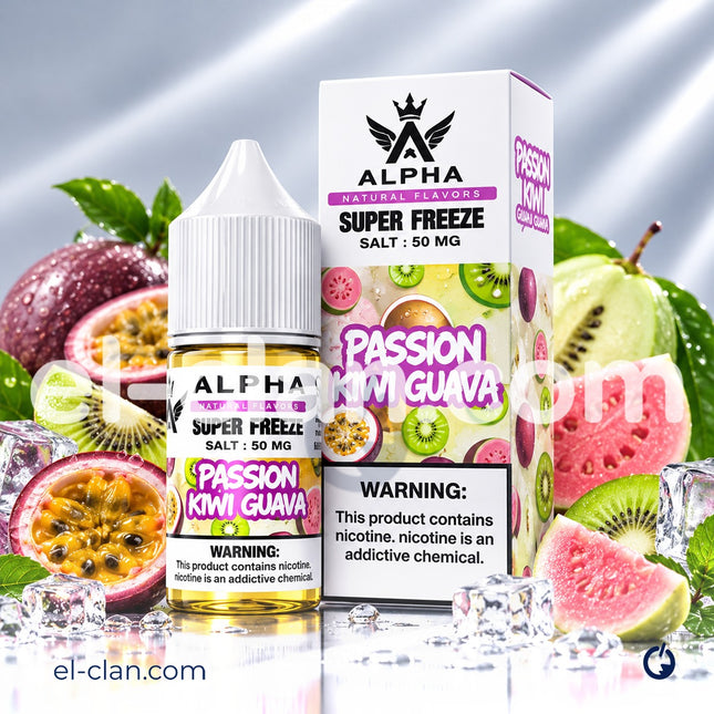 Alpha Super Cool Saltnic Passion Kiwi Guava كيوي جوافه ساقع جدا